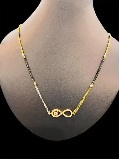 Gold and Silver Plated Simple Mangalsutra Necklaces For Women