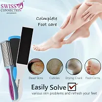 Swiss Connection Foot Files Scrubber-Dead Skin  Callus Remover Feet Scraper with Double-Sided - Pedicure Combo, Easy To Use for Men, Women Pack of 3, Multi-Color-thumb3