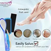 Swiss Connection Foot File Scrubber- Double-Sided Dead Skin  Callus Remover, Pedicure Combo Easy To Use At Home for Men Women (Multi-Color) Pack Of 3-thumb1