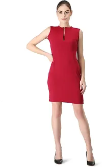 Stylish Polyester Solid Dress For Women-thumb1