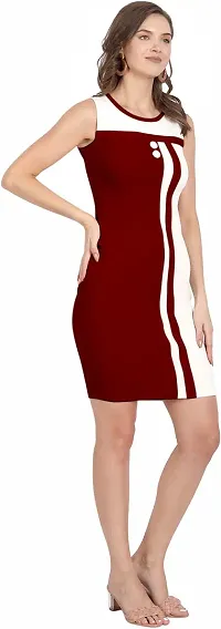 Stylish Polyester Solid Dress For Women-thumb1