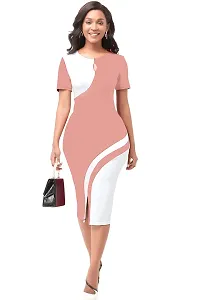 Stylish Polyester Solid Dress For Women-thumb1