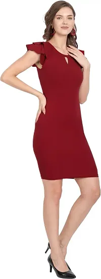 Stylish Polyester Solid Dress For Women-thumb1