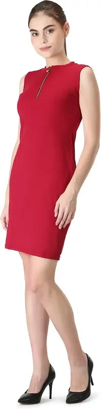 Stylish Polyester Solid Dress For Women-thumb3