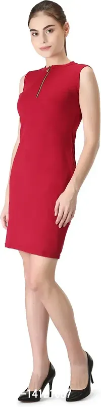 Stylish Polyester Solid Dress For Women-thumb4