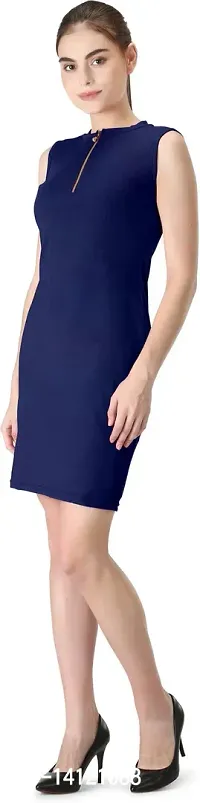 Stylish Polyester Solid Dress For Women-thumb3