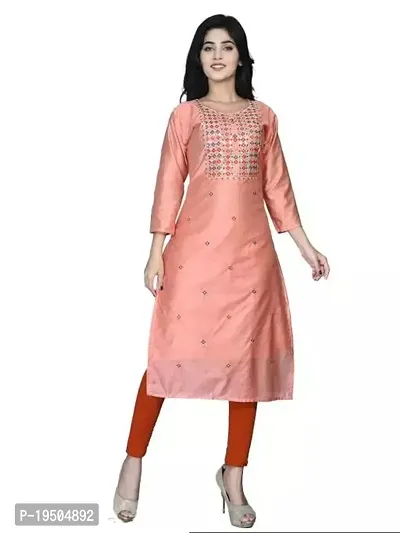 Stylish Anarkali Chanderi Cotton Kurti For Women-thumb0