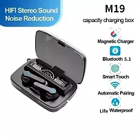 M19 Earbuds/TWS/buds 5.1 Earbuds with 280H Playtime, Headphones with Power Bank Bluetooth Headset (Black, True Wireless)-thumb3