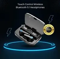 M19 Bluetooth 5.1 Wireless Earbuds Touch Waterproof IP7X LED Digital Display Bluetooth Headset (Black, True Wireless)-thumb3