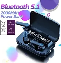 M19 Bluetooth 5.1 Wireless Earbuds Touch Waterproof IP7X LED Digital Display Bluetooth Headset (Black, True Wireless)-thumb1