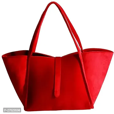 Stylish Red Artificial Leather Solid Handbags For Women