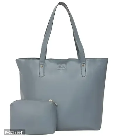 Stylish Grey Artificial Leather Solid Handbags For Women