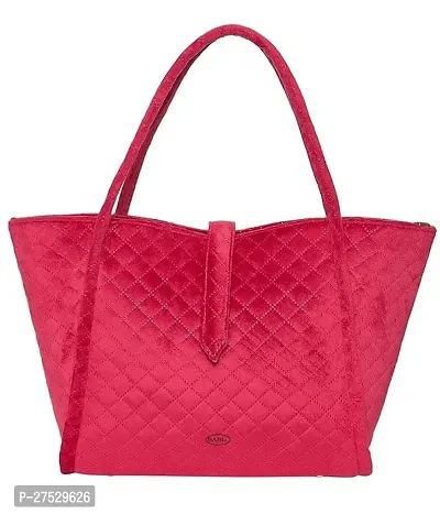 Stylish Pink Artificial Leather Textured Handbags For Women-thumb0