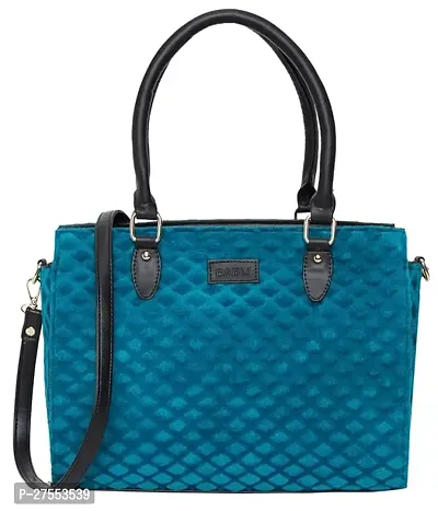 Stylish Teal Artificial Leather Textured Hand Bags For Women