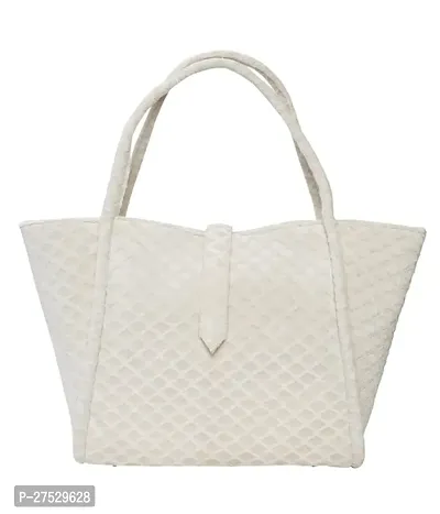 Stylish White Artificial Leather Textured Handbags For Women