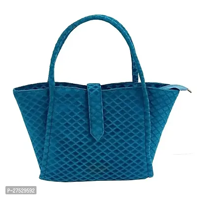 Stylish Blue Artificial Leather Textured Handbags For Women-thumb0