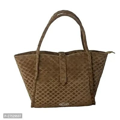 Stylish Beige Artificial Leather Textured Handbags For Women