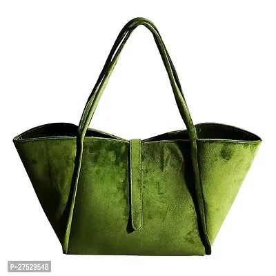 Stylish Green Artificial Leather Solid Handbags For Women