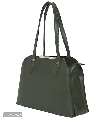 Stylish Green Artificial Leather Solid Handbags For Women