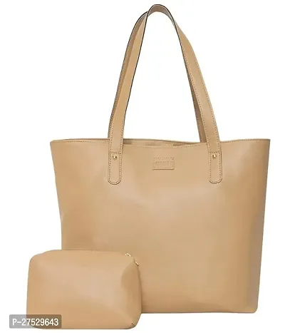 Stylish Beige Artificial Leather Solid Handbags For Women-thumb0