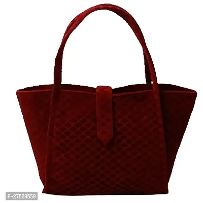 Stylish Maroon Artificial Leather Solid Handbags For Women