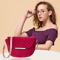 Stylish Red Artificial Leather Textured Sling Bags For Women-thumb3