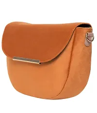 Stylish Tan Artificial Leather Solid Sling Bags For Women-thumb2