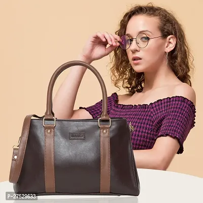 Stylish Brown Artificial Leather Solid Handbags For Women-thumb5