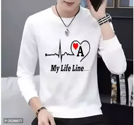 Reliable White Cotton Printed Round Neck Tees For Men-thumb0