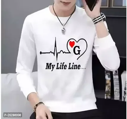 Reliable White Cotton Printed Round Neck Tees For Men-thumb0