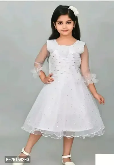 Fabulous Pink Cotton Blend Embroidered Frocks For Girls-thumb0