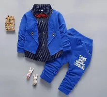 Fabulous Blue Cotton Printed Clothing Sets For Boys-thumb1