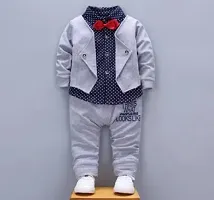 Fabulous Grey Cotton Printed Clothing Sets For Boys-thumb1