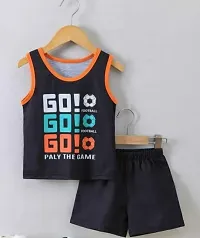 Comfortable Black Cotton T-Shirts with Shorts For Boys-thumb1