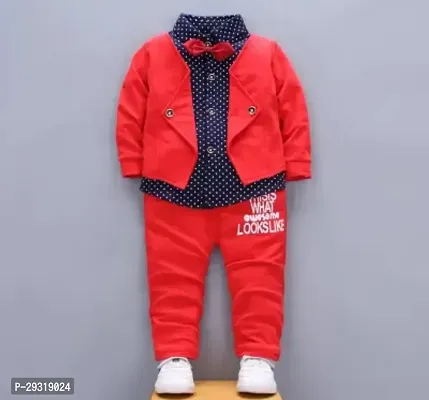 Fabulous Red Cotton Printed Clothing Sets For Boys-thumb2