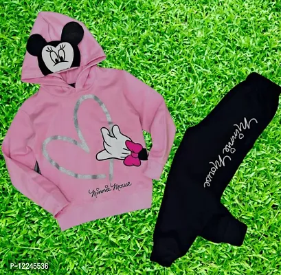 MINI MOUSE DOUBLE KAAN TOPI FULL T-SHIRT PANT PINK BLACK