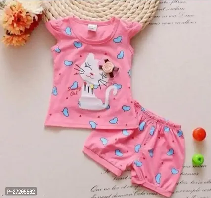 Classic Cotton Printed Clothing Set for Kids Girls