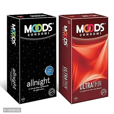 Moods All Night, Ultrathin Condoms 12s Pack Of 2