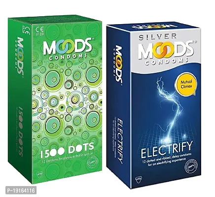 Moods 1500 Dots, Electrify 12s Condoms Pack Of 2