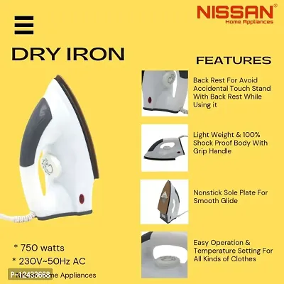 Modern Automatic Dry Iron Press Electric Iron  Press 750 W light Weight  Dry Iron-thumb4