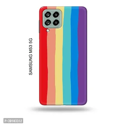 Designer Printed Hard Case , Vertical Rainbow Colours Back Cover Compatible With Samsung M53 5G-thumb0