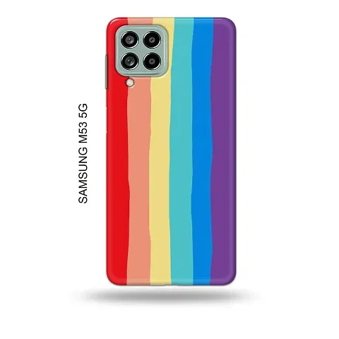 Designer Printed Hard Case , Vertical Rainbow Colours Back Cover Compatible With Samsung M53 5G