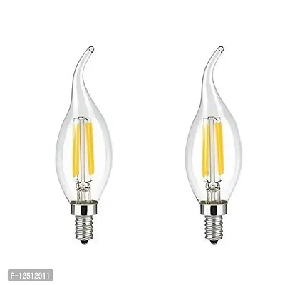 ALUCIFIC Candelabra Base Lamp 4W LED E14 Filament Candle Light Bulb (Warm White) Pack of 2