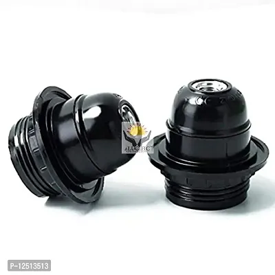 ALUCIFIC E-27 Holders (Regular Screw Type) Pack of 2, Black, with Ring, Lamp Shade Holder-thumb4