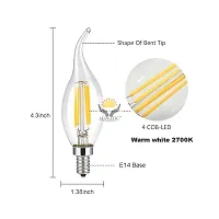 ALUCIFIC Candelabra Base Lamp 4W LED E14 Filament Candle Light Bulb (Warm White) Pack of 1-thumb2