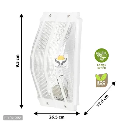 ALUCIFIC 9 - 12 WATT PVC Bulkhead, Milky White Body and Clear Glass (JHOPARI) Light Shade for Outdoor/Indoor/Balcony/Passage etc. B22 Holder Pack of 1. Make in India.-thumb3