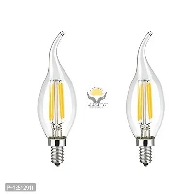 ALUCIFIC Candelabra Base Lamp 4W LED E14 Filament Candle Light Bulb (Warm White) Pack of 2-thumb2