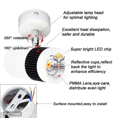 ALUCIFIC LED 3-Watt COB Wall Spot/Focus (White) Light with White Metalic Body-thumb5