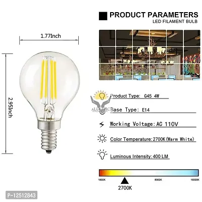 ALUCIFIC LED 4Watt G45 Glass E14 Base Light Bulb (Warm White) (Pack of 1)-thumb3