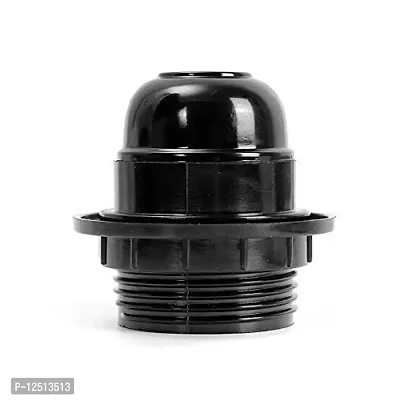 ALUCIFIC E-27 Holders (Regular Screw Type) Pack of 2, Black, with Ring, Lamp Shade Holder-thumb0